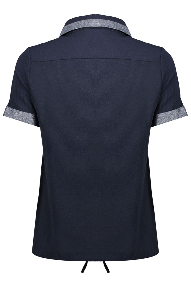 BLOUSE SS MET LUREX DETAILS 03202 20 Navy